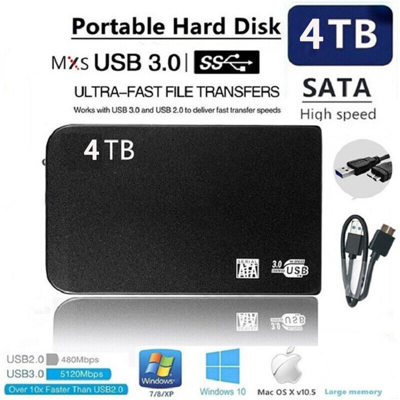 AOOF Mobile Hard Disk Usb3.0 High-Speed Cross-Border Foreign Trade 500g 1tb 2tb Mobile Hard Disk 60GB USB2.0 Jazz Black USB 3.0 Type C 2.5 Inch SATA Mobile HDD Case 2.5\" Type-C USB3.0 SATA 3.0  SSD Portable Hard Drive Disk External Enclosure Box